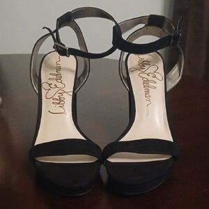 libby. edelman Black Strappy Heels